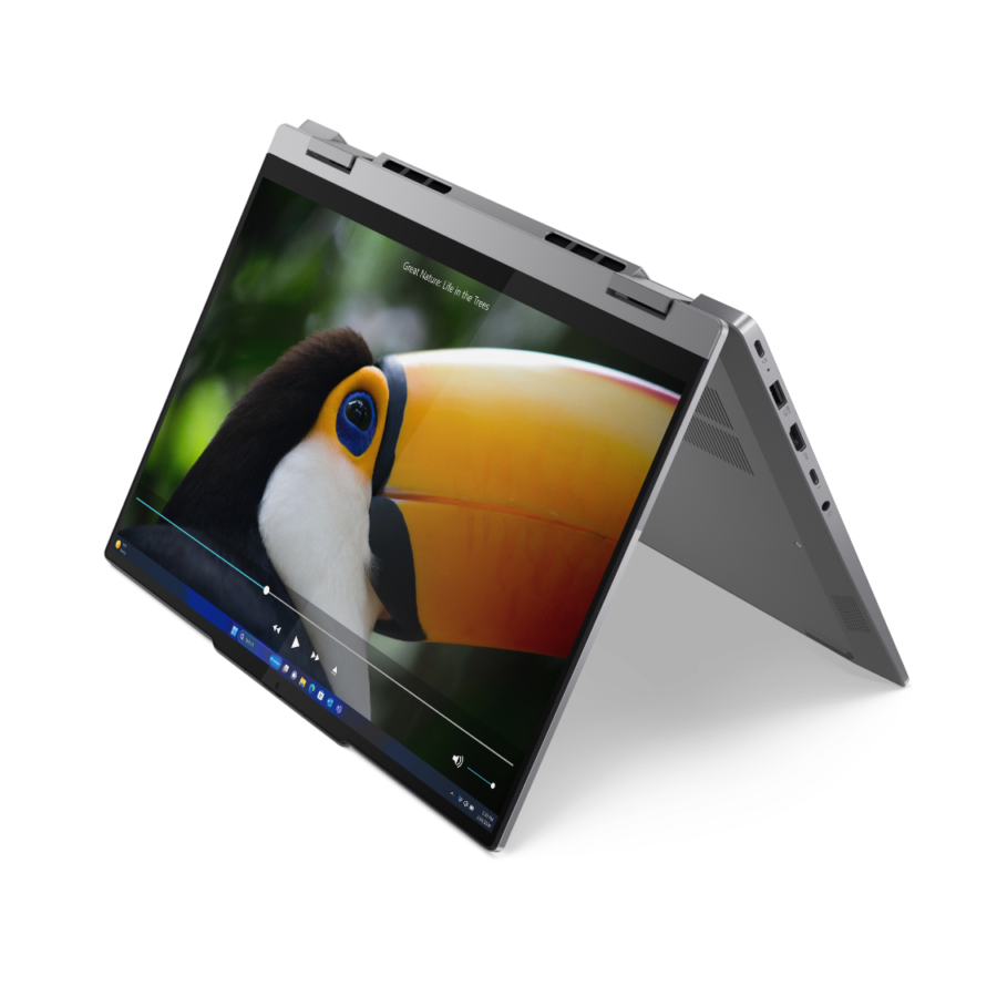 A computer with a toucan on the screen
Description automatically generated